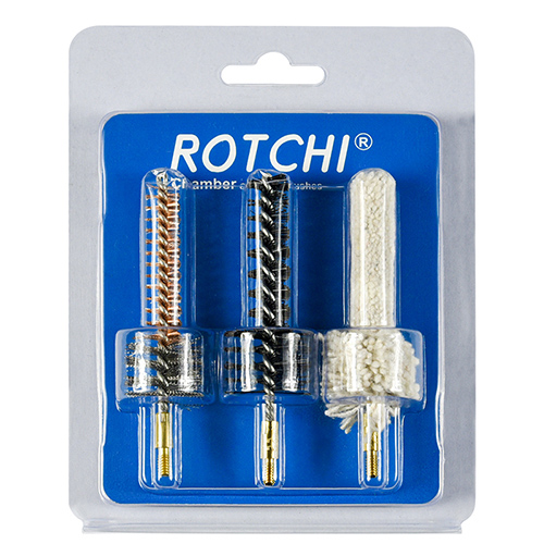 Scuab glantacháin seomra raidhfil 3-in-1 pacáiste, blister agus cárta. Ar fáil